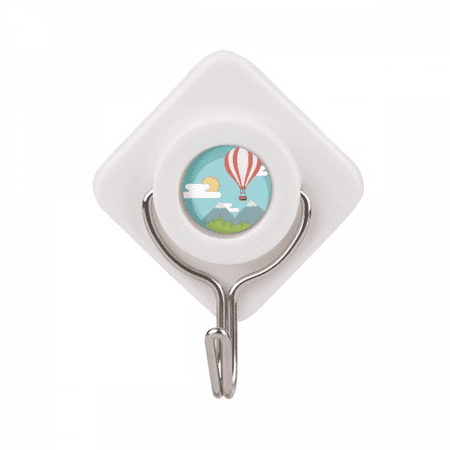 Hot Air Balloon Sun Cloud Pattern Adhesive Wall Hooks Hanging Self Sticky