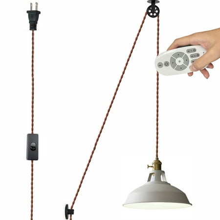 FSLiving Swag Handing Industrial Pulley Design Pendant Lamp with 15ft Plug-in UL Dimmer Switch Cord White Iron Cone Shape Shade with Wheel for Sloped Vaulted Ceiling No Wiring Needed -1 Light
FSLiving Swag Handing Industrial Pulley Design Pendant Lamp with 15ft Plug-in UL Dimmer Switch Cord White Iron Cone Shape Shade with Wheel for Sloped Vaulted Ceiling No Wiring Needed -1 Light