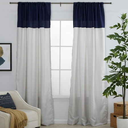 MoDRN Mid-Century Top Border Curtain Panel Pair