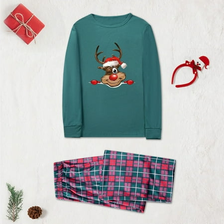 Matching Family Pajamas Sets Christmas Deer In Hat Top And Plaid Pants Homewear For Dad
Matching Family Pajamas Sets Christmas Deer In Hat Top And Plaid Pants Homewear For Dad