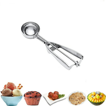 

Ice Cream Scoop Stainless Steel Cookie Biscuit Scoop for Baking Ice Ball Scoop Fruit Digging with Trigger Release L