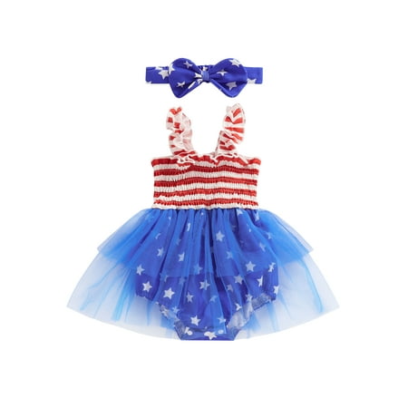 Bagilaanoe 4th of July Newborn Baby Girls Romper Dress Striped Stars Print Sleeveless Bodysuit 3M 6M 9M 12M Infant Summer Tulle Patchwork A-line Dress for Independence Day
Bagilaanoe 4th of July Newborn Baby Girls Romper Dress Striped Stars Print Sleeveless Bodysuit 3M 6M 9M 12M Infant Summer Tulle Patchwork A-line Dress for Independence Day