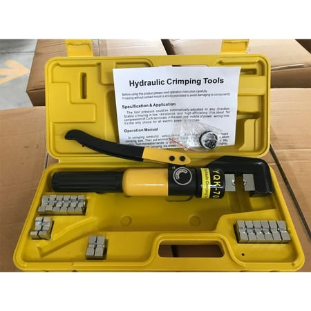 10 Ton Hydraulic Wire Battery Cable Lug Terminal Crimper Crimping Tool & 9 Dies
10 Ton Hydraulic Wire Battery Cable Lug Terminal Crimper Crimping Tool & 9 Dies