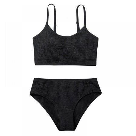 Girl s 2 Piece Swimsuit Sport Solid Color High Waist Bikini Set Bathing Suit
Girl s 2 Piece Swimsuit Sport Solid Color High Waist Bikini Set Bathing Suit