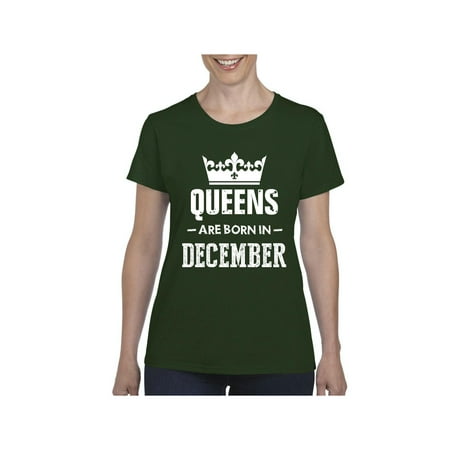 Birthday Gift Queens Are Born in December Women Shirts T-Shirt Tee