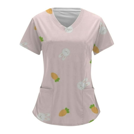 Women Comfotable Working Scrubs Top Cartoon Animals Printed Short Sleeve V-Neck Holiday Cute Blouse Tops With Pockets Ladies Dailywear
Women Comfotable Working Scrubs Top Cartoon Animals Printed Short Sleeve V-Neck Holiday Cute Blouse Tops With Pockets Ladies Dailywear
