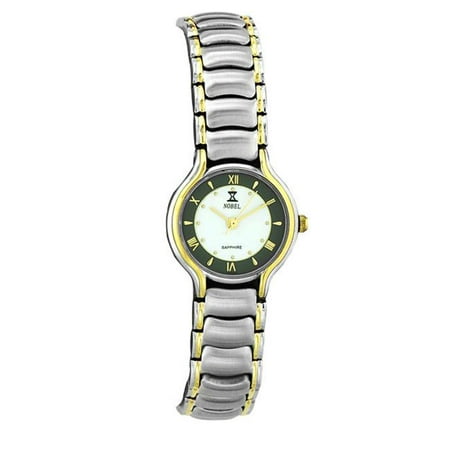 Nobel Watch N 705 LW Stainless Steel Two-tone Ladys Watch White-Gray Dial Swiss Movement Sapphire Crystal