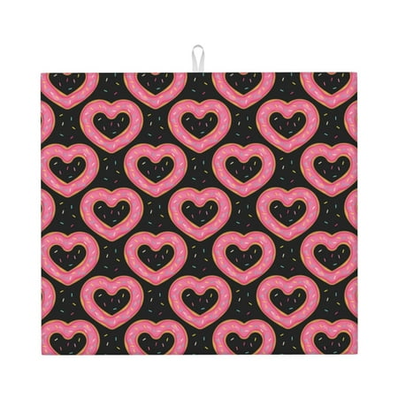 Dish Drying Mats for Kitchen Counter - Love Donut Print 16x18In Anti-Slip Absorbent Microfiber Drying Mat for Kitchen Counter Mat Dish Rack Mat with Hanging Loop
Dish Drying Mats for Kitchen Counter - Love Donut Print 16x18In Anti-Slip Absorbent Microfiber Drying Mat for Kitchen Counter Mat Dish Rack Mat with Hanging Loop