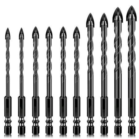 10 Pcs Masonry Drill Bits Concrete Drill Bit Set for Tile Brick Glass Plastic and Wood
10 Pcs Masonry Drill Bits Concrete Drill Bit Set for Tile Brick Glass Plastic and Wood
