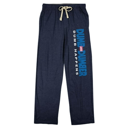 Dumb & Dumber Movie Logo Men’s Navy Sleep Pajama Pants-Medium