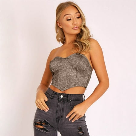 Ykohkofe Spring and summer women s V-neck fashion sexy trend slim bra vest