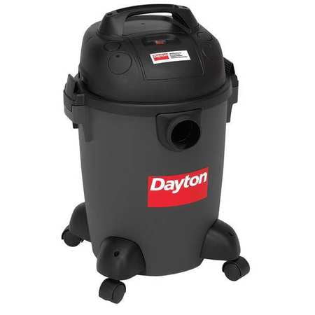 DAYTON 22XJ62 Wet\/Dry Vacuum, 2 HP, 6 gal, 120V