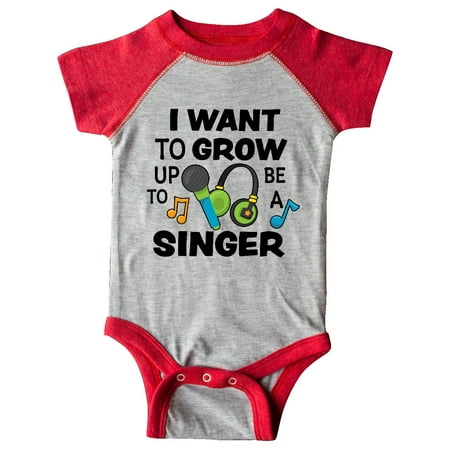 Inktastic I Want To Grow Up To Be A Singer Gift Baby Boy or Baby Girl Bodysuit