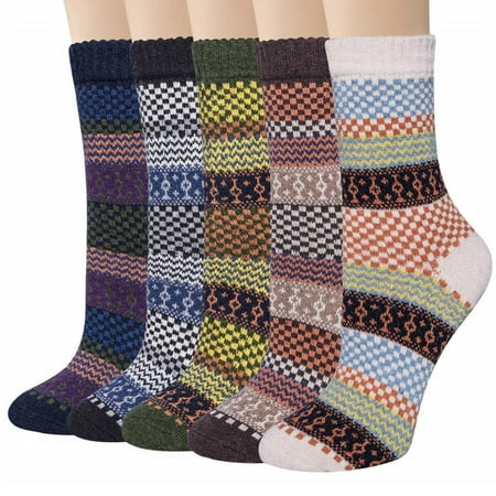 WSBArt Womens Wool Socks 5 Pairs Vintage Thick Knit Winter Warm Socks for Women Men Gifts
WSBArt Womens Wool Socks 5 Pairs Vintage Thick Knit Winter Warm Socks for Women Men Gifts