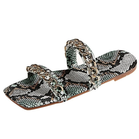 Wesracia women s shoes Women s Casual Snake Print Fashion Chain Flat Beach Sandals And Slippers Women Shoes for ladies summer
Wesracia women s shoes Women s Casual Snake Print Fashion Chain Flat Beach Sandals And Slippers Women Shoes for ladies summer