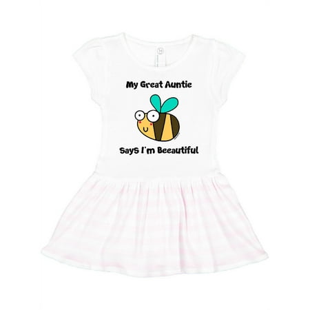 Inktastic Bee Great Auntie says I m Beautiful Gift Toddler Girl Dress