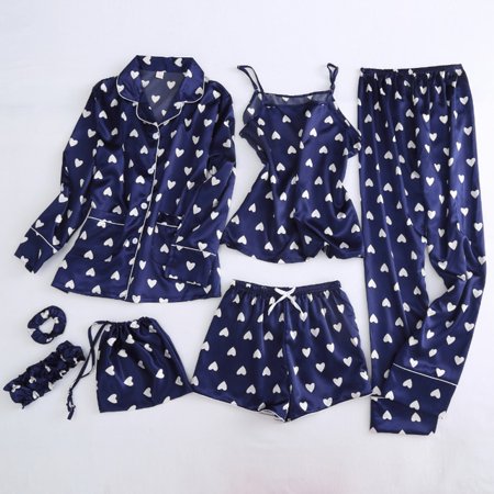 DanceeMangoo Women Pajamas Spring Summer Sleepwear Set for Women Star Print Satin Women Short Long Sleeve Top Elastic Waist Pants Long Lounge
DanceeMangoo Women Pajamas Spring Summer Sleepwear Set for Women Star Print Satin Women Short Long Sleeve Top Elastic Waist Pants Long Lounge