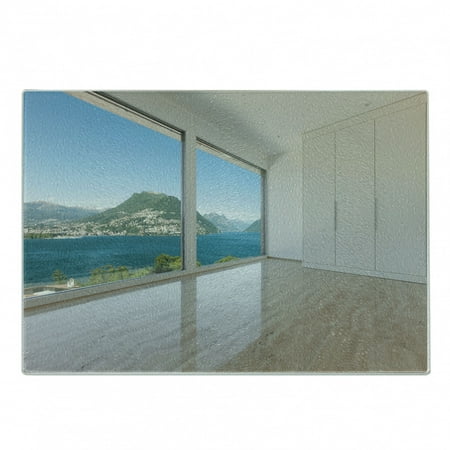 Modern Cutting Board Interior of Penthouse Empty Living Room Large Windows Sea Mountains View Art Decorative Tempered Glass Cutting and Serving Board Small Size White Blue Beige by Ambesonne
Modern Cutting Board Interior of Penthouse Empty Living Room Large Windows Sea Mountains View Art Decorative Tempered Glass Cutting and Serving Board Small Size White Blue Beige by Ambesonne