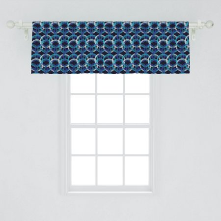 Geometric Window Valance, Overlapping Entangled Polka Dots Pattern in Modern Style Abstract Grunge Circles, Curtain Valance for Kitchen Bedroom Decor with Rod Pocket, by Ambesonne