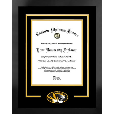 University of Missouri Tigers 8.5w x 11h Spirit Diploma Nova Black Frame with Bonus Campus Images Lithograph (value savings $59)