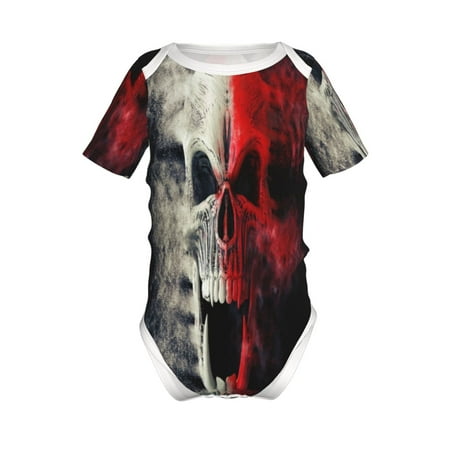 Lukts Red And White Screaming Demon Skull Print Baby Short Sleeve Romper Onesie for Newborn Baby Boys and Girls-9M
Lukts Red And White Screaming Demon Skull Print Baby Short Sleeve Romper Onesie for Newborn Baby Boys and Girls-9M