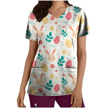 Yyeselk Womens Easter Cute Animal Print Scrub Tops Deal Clearance Tee Shirts Short Sleeve Blouse Tunic V Neck Tshirt Casual Holiday Tops Beige M
Yyeselk Womens Easter Cute Animal Print Scrub Tops Deal Clearance Tee Shirts Short Sleeve Blouse Tunic V Neck Tshirt Casual Holiday Tops Beige M