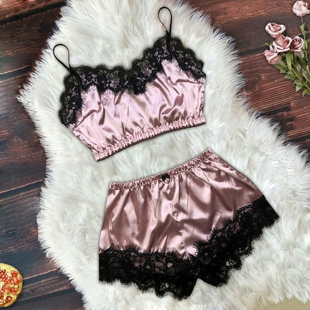 MIARHB Women Satin Lace Camisole With Bow Shorts Pajamas Lingerie Sleepwear Set S-XL
MIARHB Women Satin Lace Camisole With Bow Shorts Pajamas Lingerie Sleepwear Set S-XL