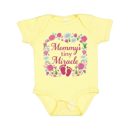 Inktastic Mommy s Tiny Miracle with Pink Flowers and Baby Footprints Gift Baby Boy or Baby Girl Bodysuit
Inktastic Mommy s Tiny Miracle with Pink Flowers and Baby Footprints Gift Baby Boy or Baby Girl Bodysuit