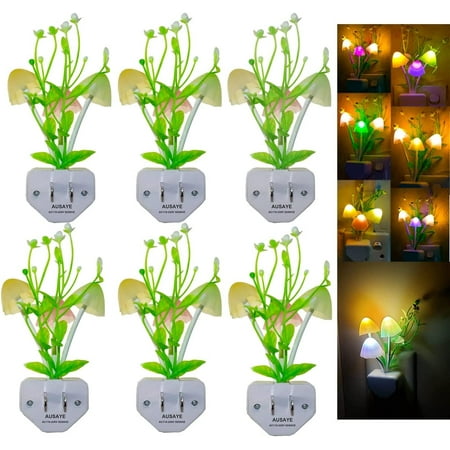 Sensor Night Light Plug in Mushroom Light LED Color Changing Nightlights for Kids Adults Bedroom Bathroom Hallway Stairs Kitchen Pack of 6 
Sensor Night Light Plug in Mushroom Light LED Color Changing Nightlights for Kids Adults Bedroom Bathroom Hallway Stairs Kitchen Pack of 6