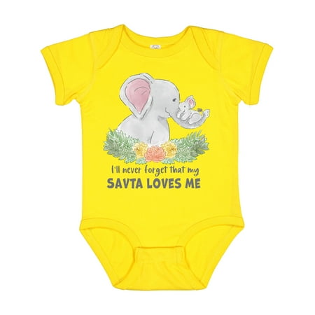 Inktastic I ll Never Forget That My Savta Loves Me with Cute Elephants Gift Baby Boy or Baby Girl Bodysuit
Inktastic I ll Never Forget That My Savta Loves Me with Cute Elephants Gift Baby Boy or Baby Girl Bodysuit