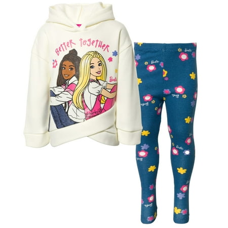 Barbie Toddler Girls Peplum Fleece Hoodie & Peplum Leggings Pink 4T
