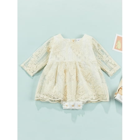 Chollius Newborn Baby Girl Round Neck Long Sleeve Romper Floral Lace Tutu Dress Triangle Snap Princess Jumpsuit
Chollius Newborn Baby Girl Round Neck Long Sleeve Romper Floral Lace Tutu Dress Triangle Snap Princess Jumpsuit
