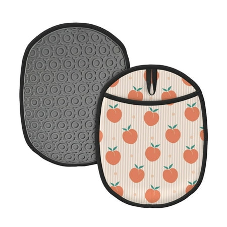 Lukts Orange Peach Print Silicone Pot Mat Mitten With Hanging Loop Heat Resistant Oven Mitts Non-Slip Bbq Baking Smoking Potholders
Lukts Orange Peach Print Silicone Pot Mat Mitten With Hanging Loop Heat Resistant Oven Mitts Non-Slip Bbq Baking Smoking Potholders