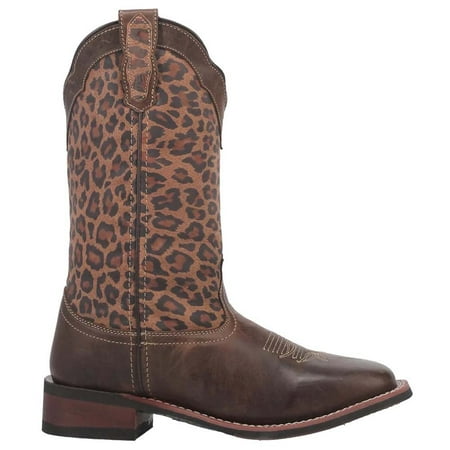 Laredo Womens Astras Cheetah Square Toe Boots Mid Calf Low Heel 1-2