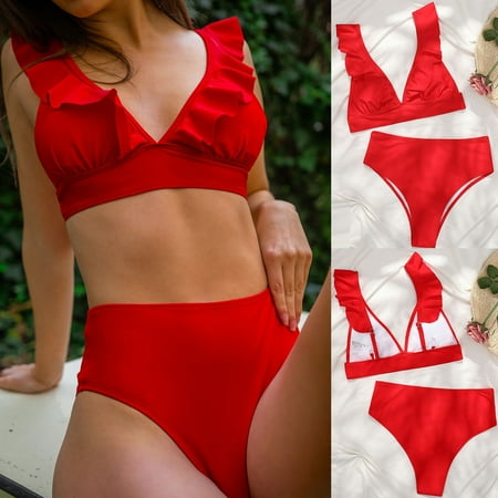 JERDAR Womens Swimsuits Women s Sexy Split Bikini Two-Piece Solid Color Beach Padded Bra Swimsuit Plus Size Swimsuit for Women Bathing Suit for Women Bikini Swimsuit Red L
JERDAR Womens Swimsuits Women s Sexy Split Bikini Two-Piece Solid Color Beach Padded Bra Swimsuit Plus Size Swimsuit for Women Bathing Suit for Women Bikini Swimsuit Red L