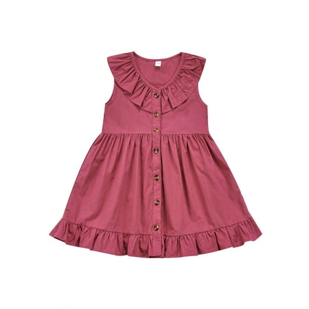 Frobukio Kids Toddler Girls Dress Summer Clothes Sleeveless Ruffle Single-Breasted Dress Princess Beach Sundress Cameo Brown 4-5 Years
Frobukio Kids Toddler Girls Dress Summer Clothes Sleeveless Ruffle Single-Breasted Dress Princess Beach Sundress Cameo Brown 4-5 Years