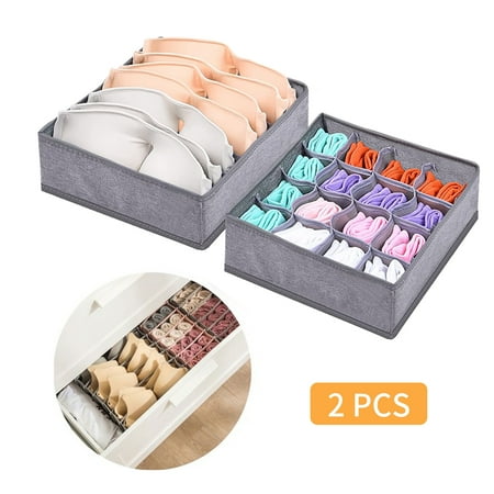 FLONOZZ Underwear Organizer Sock Bra 2 Pcs Drawer Organizers Foldable Cabinet Closet Organizers for Storing Socks Underwear (16+7cell Gray)
FLONOZZ Underwear Organizer Sock Bra 2 Pcs Drawer Organizers Foldable Cabinet Closet Organizers for Storing Socks Underwear (16+7cell Gray)