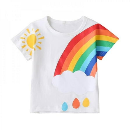 Kids Cartoon Rainbow Print Fashion Short Sleeve White Casual 2-9 Years Children Clothing Summer NEWWAY
Kids Cartoon Rainbow Print Fashion Short Sleeve White Casual 2-9 Years Children Clothing Summer NEWWAY