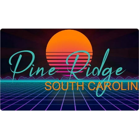 Pine Ridge South Carolina 4 X 2.25-Inch Fridge Magnet Retro Neon Design