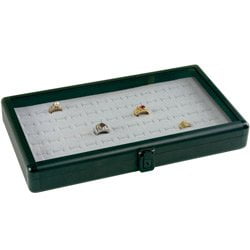 Aluminum Tray with Glass Lid Anodized Black, By Display and Fixture Store