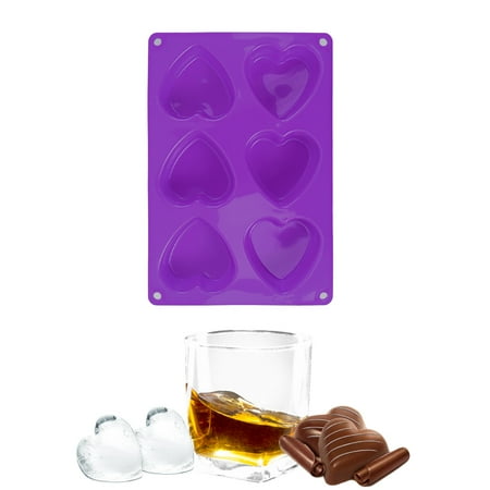 3 Large Heart Ice Cube Tray - 6 Heart Silicone Molds for Chocolate Baking - Food Safe BPA Free
3 Large Heart Ice Cube Tray - 6 Heart Silicone Molds for Chocolate Baking - Food Safe BPA Free