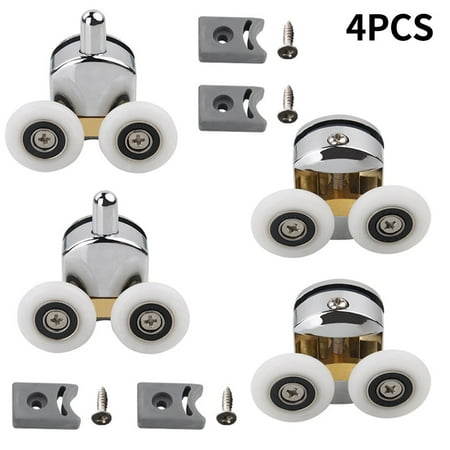 4Pcs Double Shower Screen Door Roller Top And Bottom 23Mm Replacement
