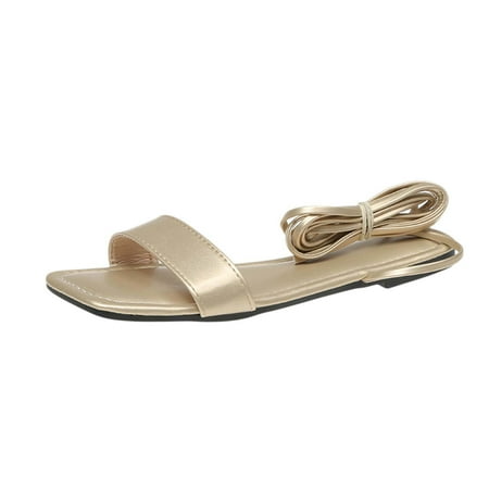 KIJBLAE Women s Summer Sandals Flat Sandals Square Toe Sandals for Women Lace Up Shoes Solid Color Shoes Fashion Ladies Sandals Gold 43
KIJBLAE Women s Summer Sandals Flat Sandals Square Toe Sandals for Women Lace Up Shoes Solid Color Shoes Fashion Ladies Sandals Gold 43
