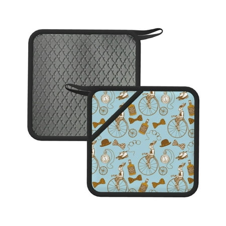 2PCS Pot Holders for Kitchen - Heat Resistant Silicone Pot Holders with Hanging Loop Bike Pattern rabbit Non Slip Oven Hot Pads Potholders for Decor Baking Cooking Kitchen
2PCS Pot Holders for Kitchen - Heat Resistant Silicone Pot Holders with Hanging Loop Bike Pattern rabbit Non Slip Oven Hot Pads Potholders for Decor Baking Cooking Kitchen