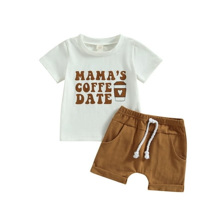 CenturyX Infant Baby Boys Summer Clothes Outfits Letter Print Short Sleeve T-Shirts and Elastic Waist Shorts Suit
CenturyX Infant Baby Boys Summer Clothes Outfits Letter Print Short Sleeve T-Shirts and Elastic Waist Shorts Suit