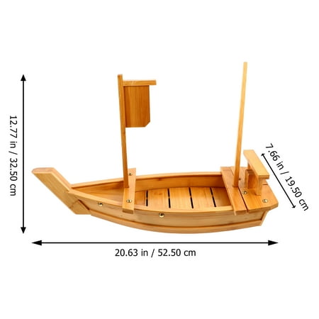 Bamboo Sushi Plate Boat Shaped Plate Practical Snack Tray Food Serving Dish