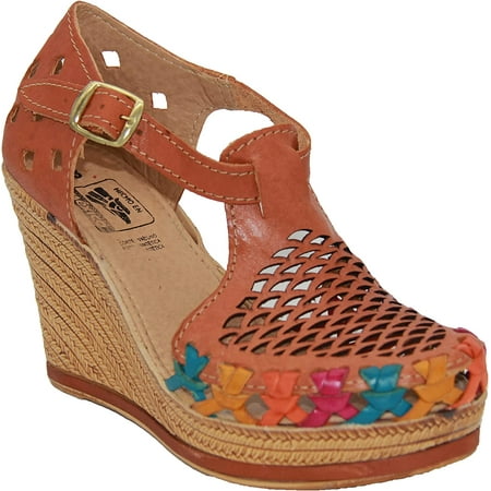 Womens Leather Mexican Huarache Sandal Womens Huarache Leather Wedge Sandal