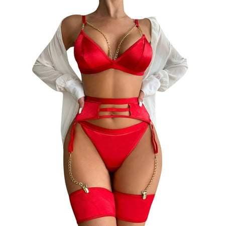 Yubnlvae Women Fashion Print Red Lingerie Lingerie Three Pieces Set Underwear With Socks Ring
Yubnlvae Women Fashion Print Red Lingerie Lingerie Three Pieces Set Underwear With Socks Ring