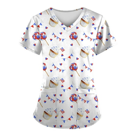 Sksloeg Scrubs Tops for Women July 4th American Flag Star Pattern Scrub Nurse Top Shirts Short Sleeve Working Tops Workwear Comfy Shirt Blouses Clothing Blue XXXL
Sksloeg Scrubs Tops for Women July 4th American Flag Star Pattern Scrub Nurse Top Shirts Short Sleeve Working Tops Workwear Comfy Shirt Blouses Clothing Blue XXXL