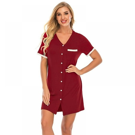 Shengshi Women s Casual Comfort Breathable Nightgown Cotton Short Sleeve V-neck Pajamas Skin-Friendly Homewear Black Wine Red 2XL
Shengshi Women s Casual Comfort Breathable Nightgown Cotton Short Sleeve V-neck Pajamas Skin-Friendly Homewear Black Wine Red 2XL